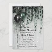 Green Black Balloons Ivy Oerwoud Party Baby shower Kaart (Voorkant)
