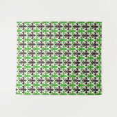 Green Black Baroque Fleur-de-lis Pattern Design Wandkleed (Voorkant (horizontaal))