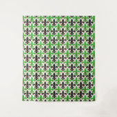 Green Black Baroque Fleur-de-lis Pattern Design Wandkleed (Voorkant)