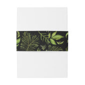 Green Black Botanical Waterverf Wedding Uitnodigingen Wikkel (Achterkant Voorbeeld)