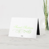 Green/Black Bow & Swirl Thank You Card Bedankkaart (Achterkant)