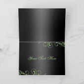 Green/Black Bow & Swirl Thank You Card Bedankkaart (Binnen)