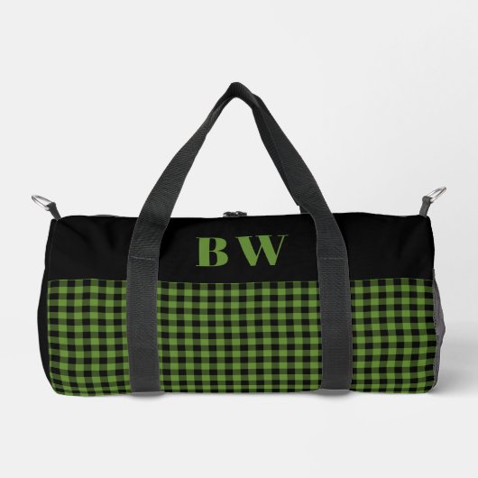 Green Black Buffalo Check Bold Monogram Plunjezak (Voorkant)