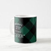 Green Black Buffalo Check Geplaagd Grappig Kerstmi Koffiemok (Voorkant links)
