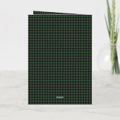 Green & Black Buffalo Plaid Aangepaste naam en tek Kaart (Achterkant)