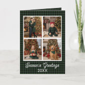 Green & Black Buffalo Plaid Aangepaste naam en tek Kaart (Voorkant)