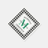 Green Black Buffalo's kerstmonogram Servet (Hoek)