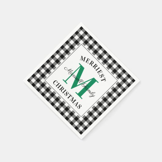 Green Black Buffalo's kerstmonogram Servet (Hoek)