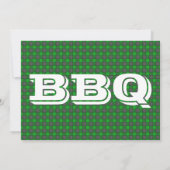 Green Black Check Pset BBQ Uitnodiging (Achterkant)