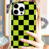 Green Black Checkerboard Case-Mate iPhone Case