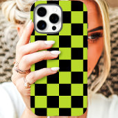 Green Black Checkerboard Case-Mate iPhone Case