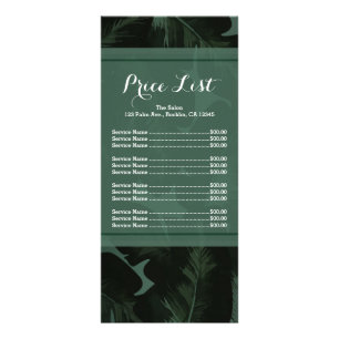 Green & Black Chic Tropical Leaves Prijslijst Menu