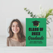 Green Black Class van 2025 Foto Afstuderen Aankondiging (Staand voorkant)