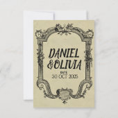 Green Black  Classic Wedding Bedankkaart (Achterkant)