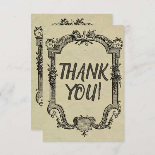 Green Black  Classic Wedding Bedankkaart (Voorkant / Achterkant)