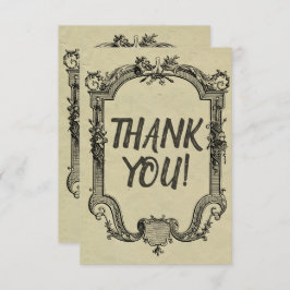 Green Black Classic Wedding Bedankkaart