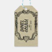 Green Black  Classic Wedding Cadeaulabel (Achterkant)