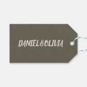 Green Black  Classic Wedding Cadeaulabel (Voorkant (Horizontaal))