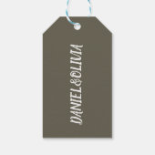 Green Black  Classic Wedding Cadeaulabel (Achterkant)