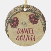 Green Black  Classic Wedding Keramisch Ornament (Voorkant)