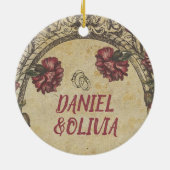 Green Black  Classic Wedding Keramisch Ornament (Achterkant)