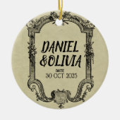 Green Black  Classic Wedding Keramisch Ornament (Voorkant)