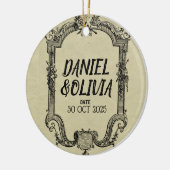 Green Black  Classic Wedding Keramisch Ornament (Links)