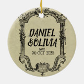 Green Black  Classic Wedding Keramisch Ornament (Achterkant)