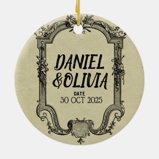 Green Black  Classic Wedding Keramisch Ornament (Achterkant)