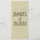 Green Black  Classic Wedding Menu (Achterkant)