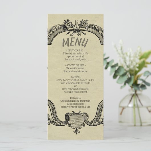 Green Black  Classic Wedding Menu (Staand voorkant)