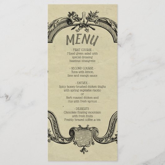 Green Black  Classic Wedding Menu (Voorkant)