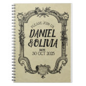 Green Black Classic Wedding Notitieboek (Voorkant)