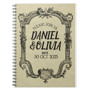 Green Black  Classic Wedding Notitieboek