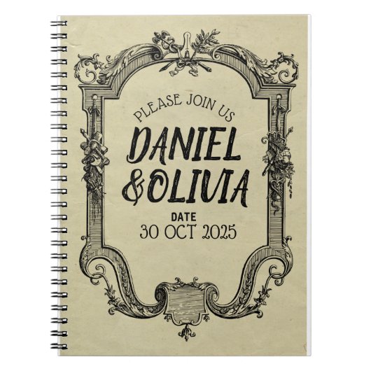 Green Black  Classic Wedding Notitieboek (Voorkant)