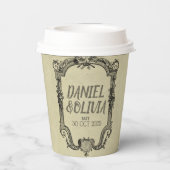 Green Black  Classic Wedding Papieren Bekers (Achterkant)