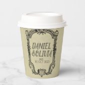 Green Black  Classic Wedding Papieren Bekers (Voorkant)