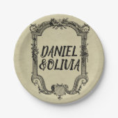 Green Black  Classic Wedding Papieren Bordje (Voorkant)