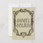 Green Black  Classic Wedding Save The Date (Achterkant)