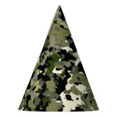 Green Black Cream Camouflage Verjaardagsfeestje Feesthoedjes (Links)