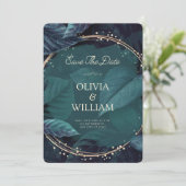 Green Black Elegant Save the Date Invitation (Staand voorkant)