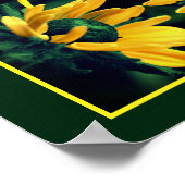 Green Black Eyed Susan Abstract Flower Art Poster (Hoek)