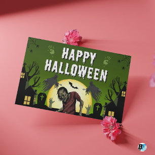Green & Black Gelukkig Halloween Spoken  Briefkaart
