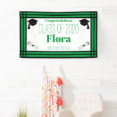 Green Black Geometric Graduation Party Spandoek (Insitu)