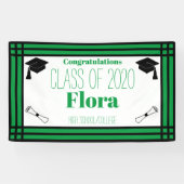 Green Black Geometric Graduation Party Spandoek (Horizontaal)
