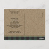 Green Black Gingham Kraft Merry-kerstfoto Briefkaart (Achterkant)