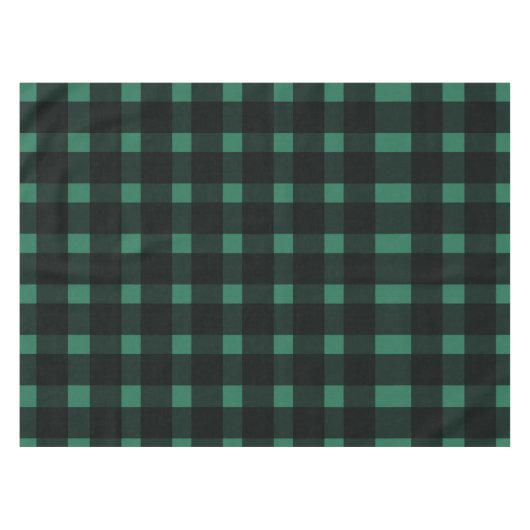 Green Black Gingham Pattern Tafelkleed (Voorkant (Horizontaal))