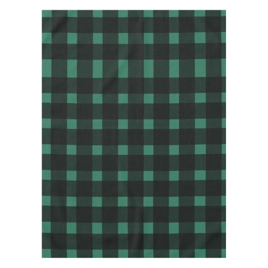 Green Black Gingham Pattern Tafelkleed (Voorkant)