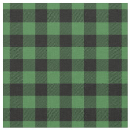Green & Black Gingham Plaid Stof