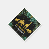Green Black Gold Oerwoud Animals Tropical Birthday Servet (Hoek)